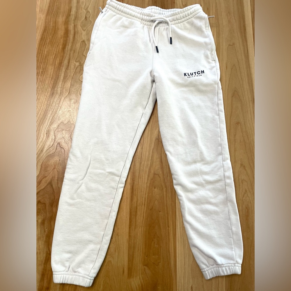 New Balance Klutch Athletics Youth Large Cream Fleece Pants Joggers Cozy